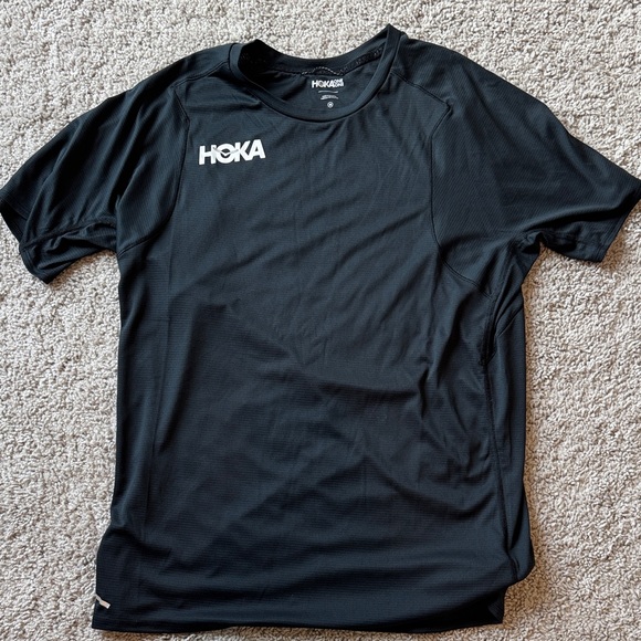 Hoka One One Other - Hoka One One Glide Shirt Mens M Black Short Sleeve Running Performance Gym Tee